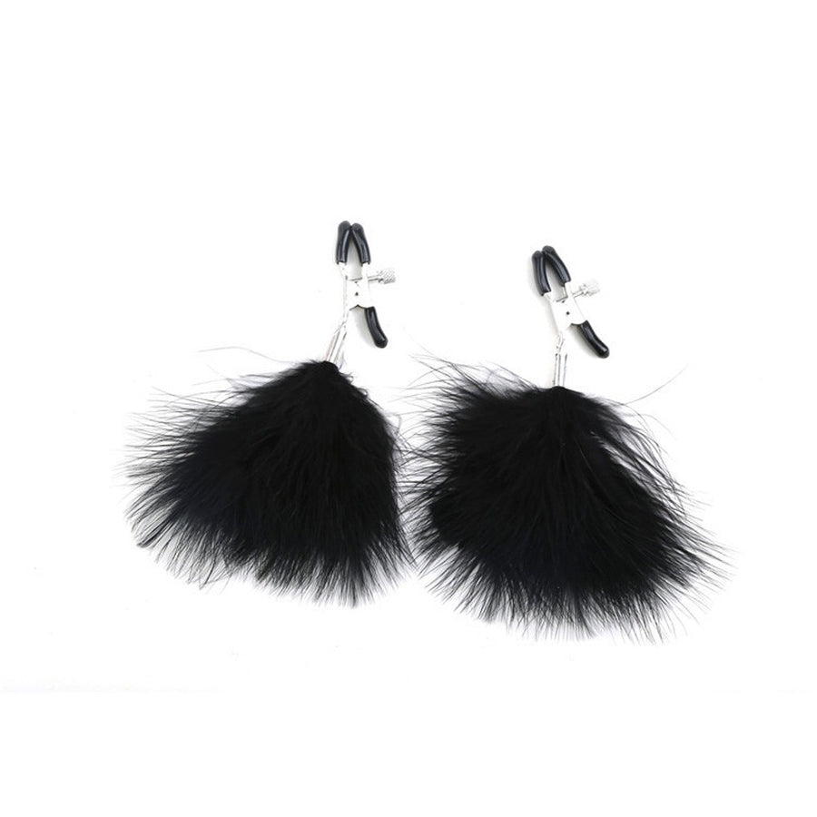 Pinces à seins plumeau noir