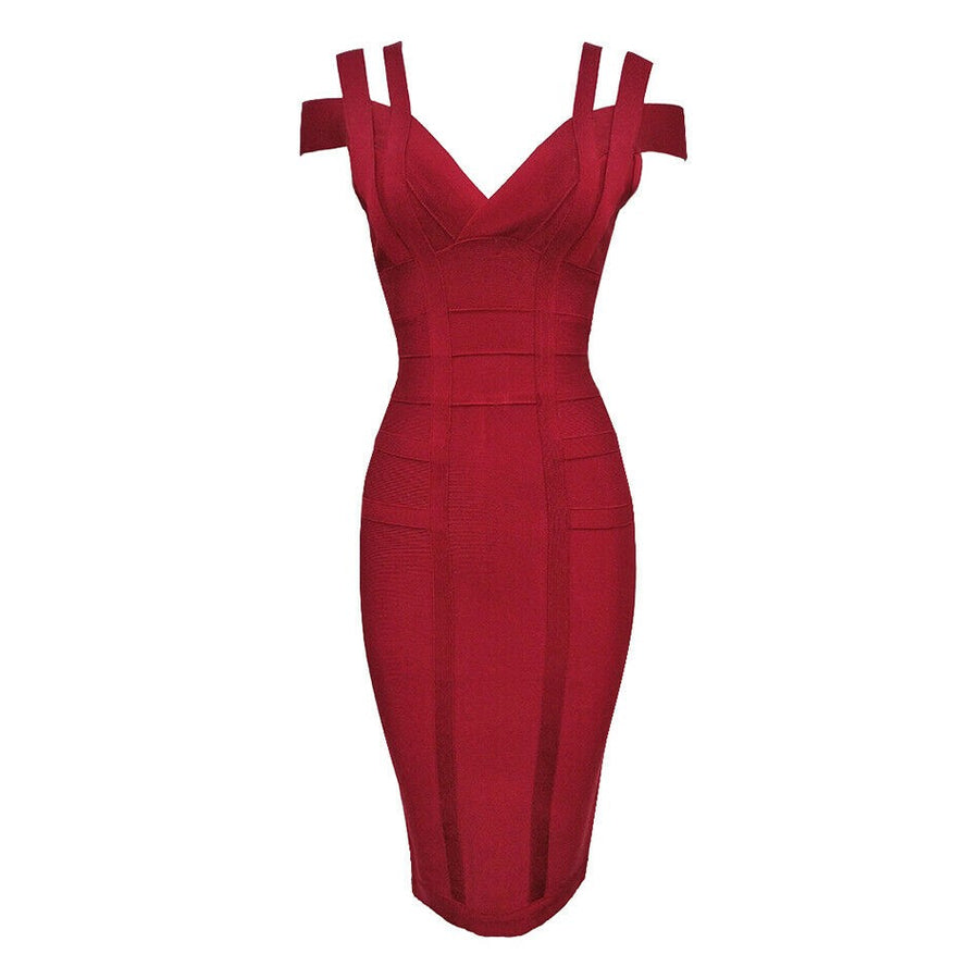 ROBE BANDAGE EPAULES DENOUES