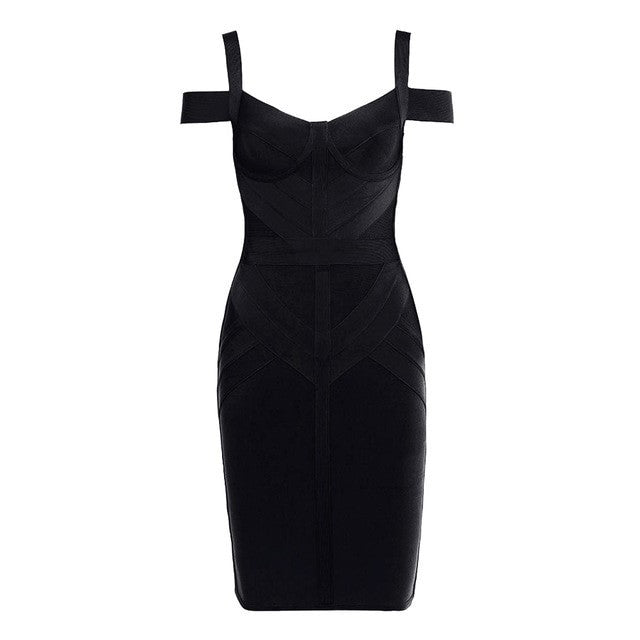 ROBE CHIC BANDAGE NOIR